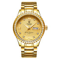 Couples Gold Quartz Watches with Stainless Steel Bands & Minimalist