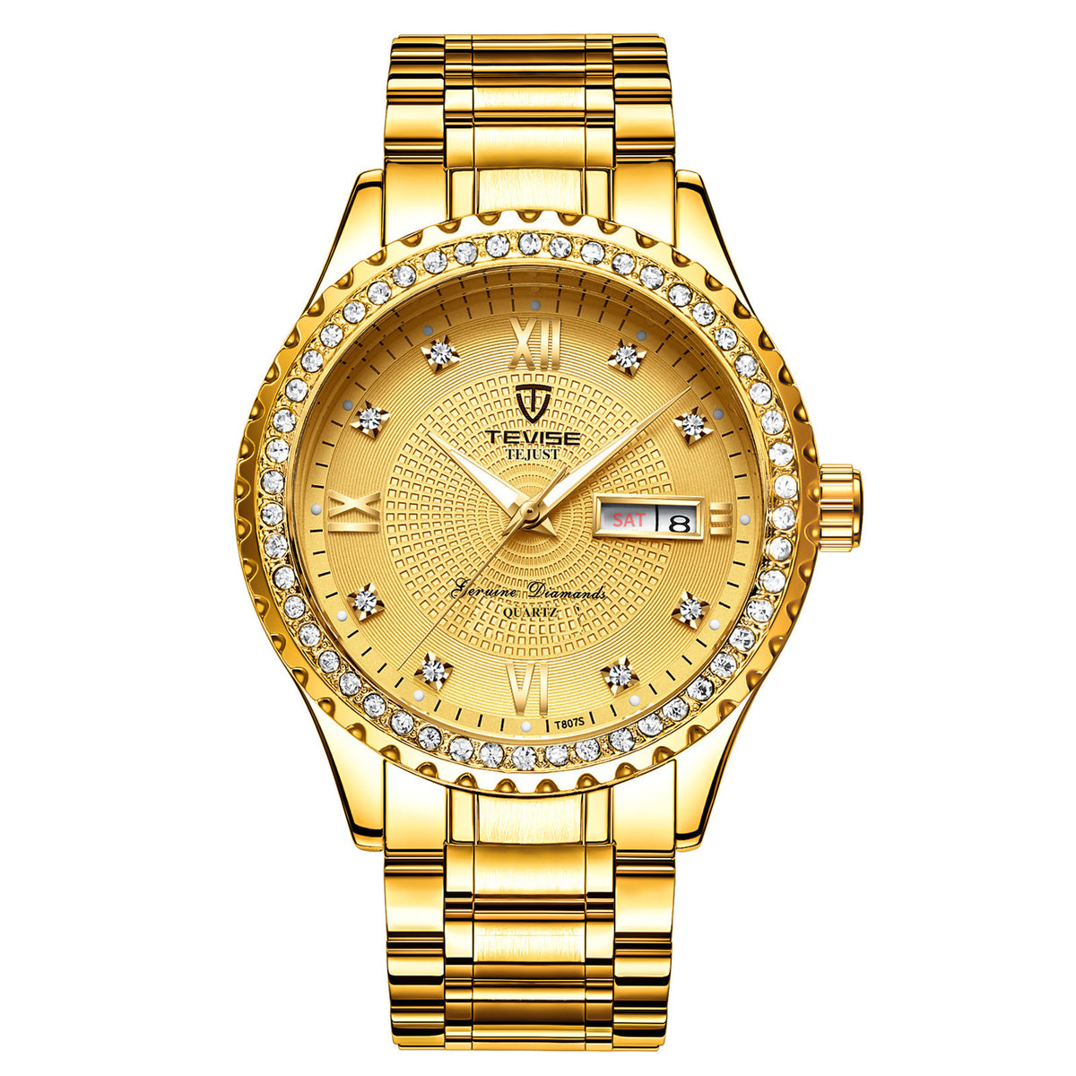 Couples Gold Quartz Watches with Stainless Steel Bands & Minimalist